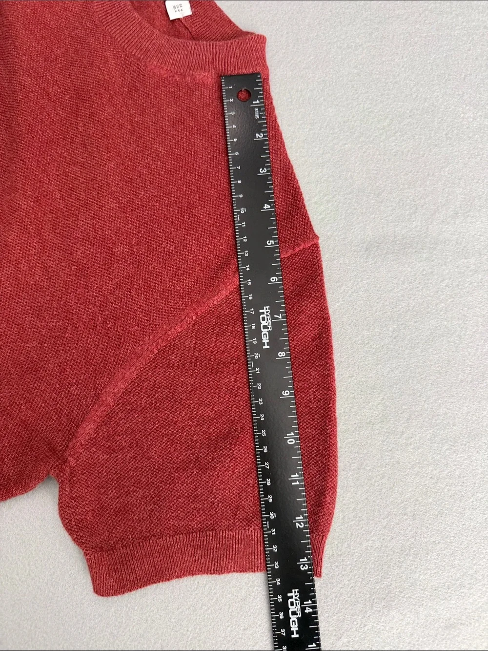 Men's MNG Crewneck Short-Sleeve Fine Waffle Knit  Brick Red Size Medium